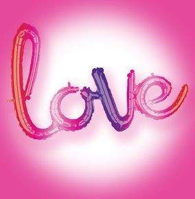 Love Ombre Phrase Foil Balloon - Inflate at Home