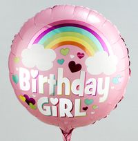 Birthday Girl Rainbow Inflated Balloon
