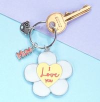 Tatty Teddy Mum Flower Keyring