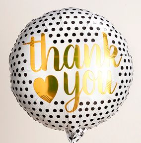 Thank You Gold Script Balloon