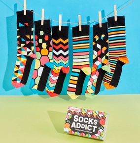 Men's 'Socks Addict' Sock Pack Size 6-11