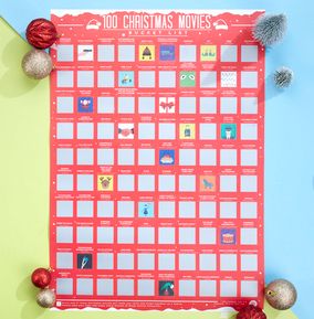 100 Christmas Movies Bucket List Scratch Poster