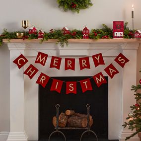 Red Felt Merry Christmas Bunting