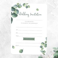 Eucalyptus Ready to Write Wedding Invitations - Pack of 10