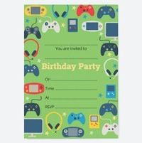 Tap to view Kids Birthday Invitations Gaming Party - Pack of 10