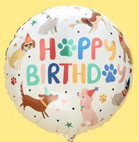 Puppy Party Happy Birthday Inflated Balloon