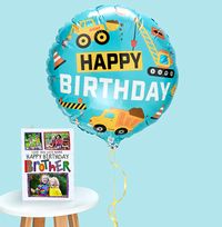 Happy Birthday Construction Inflated Balloon