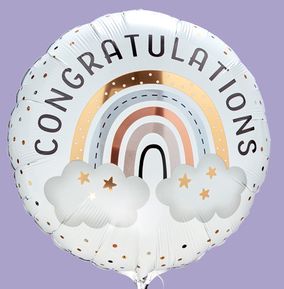 Congratulations Boho Rainbow Inflated Balloon