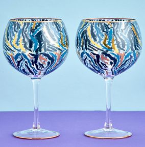 Zebra Print Gin Glass Set