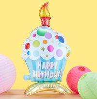 Tap to view Happy Birthday Cupcake Balloon - Inflate At Home