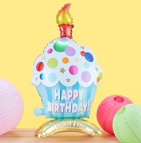 Happy Birthday Cupcake Balloon - Inflate At Home