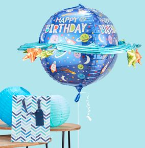 Happy Birthday Galaxy Balloon - Inflate At Home