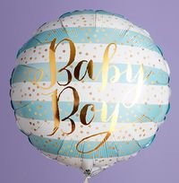 Baby Boy Blue Striped Inflated Balloon
