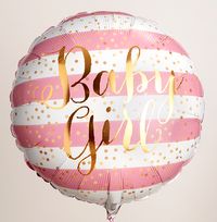 Baby Girl Pink Striped Inflated Balloon