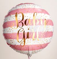 Tap to view Baby Girl Pink Striped Inflated Balloon