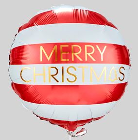 Christmas Red and White Stripes Inflated Balloon