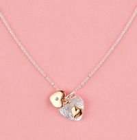 Double Heart Charm Necklace