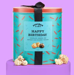 Happy Birthday Popcorn Tin