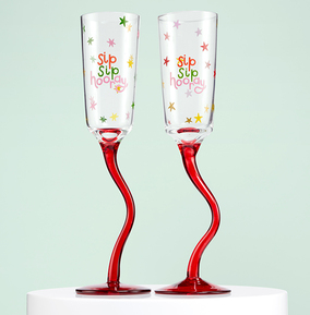 Widdop & Co Npp Sip Sip Hooray Flute Glasses