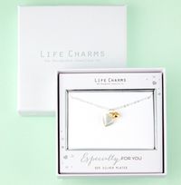 Tap to view Silver & Gold Hearts Pendant Necklace