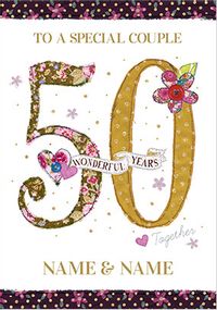 Fabrics - 50 Wonderful Years Anniversary Card