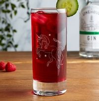 Personalised Unicorn Highball Glass