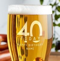 Tap to view Engraved Pint Glass - 40th Birthday