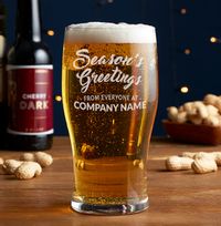 Tap to view Company Christmas Text Engraved Pint Glass