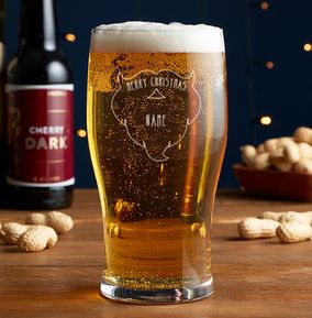 Personalised Beer Glass - Merry Christmas
