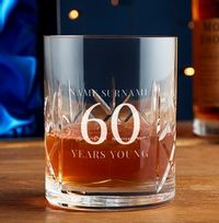 Tap to view Engraved Crystallite Whisky Tumbler - 60th Birthday