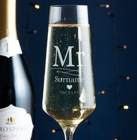 Tap to view Personalised Champagne Glass - Mr