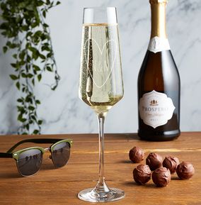 Heart & Initials Engraved Champagne Glass