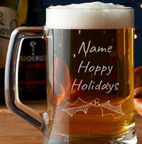 Tap to view Engraved Glass Tankard - Hoppy Holidays