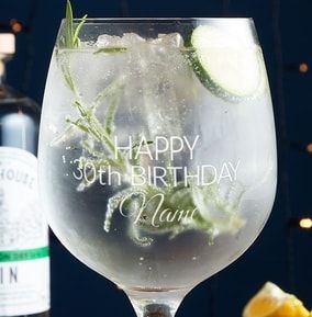 Engraved Gin Glass - 30th Birthday