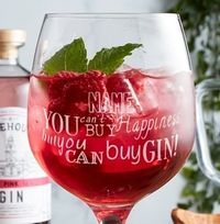Tap to view Personalised Gin Glass - Can't Buy Happiness