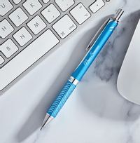 Personalised Pentel Rollerball Pen - Sky Blue