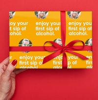 Tap to view First Sip of Alcohol Photo Wrapping Paper