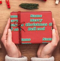 Merry Christmas Bell End Personalised Wrapping Paper