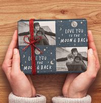 Tap to view Moon and Back Personalised Valentines Photo Wrapping Paper
