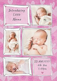Introducing Baby Girl Photo Card