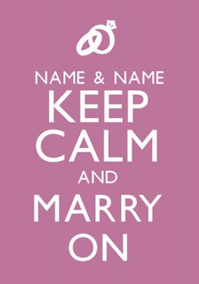 Keep Calm - Marry On Wedding Card