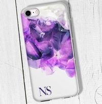 Purple Pattern and Initials Personalised iPhone Case