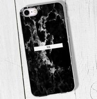 Black Marble and Initials iPhone Case