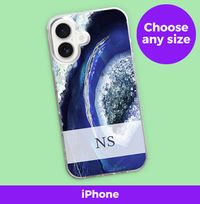Tap to view Modern Blue Pattern Personalised iPhone Case