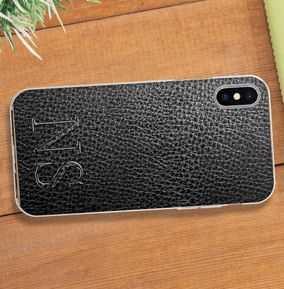 Leather Effect Initials iPhone Case