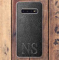 Leather Effect and Initials Samsung Phone Case