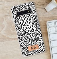 Personalised Leopard Print Samsung Phone Case - Gold Panel