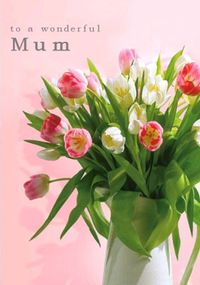 Tap to view Tulips Mum Personalised Birthday Card