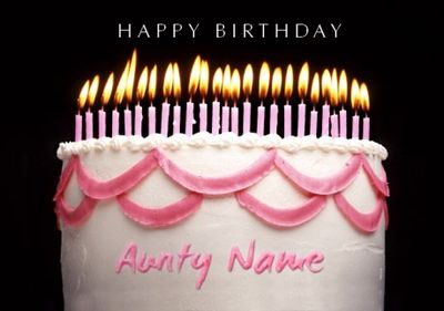 Birthday Pink Cake Aunty