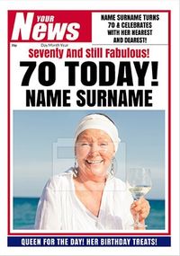 Tap to view Your News - Her 70th Full Image